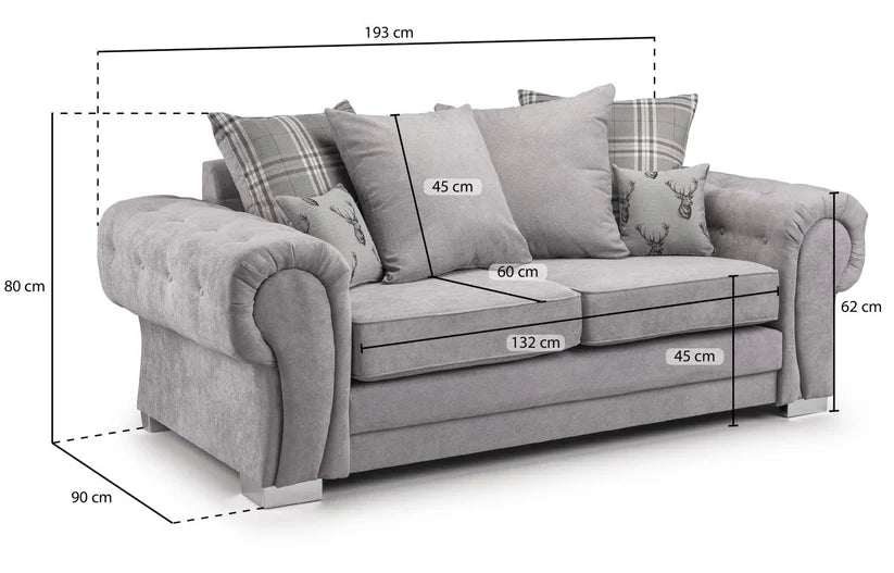 Verona Low Back Sofa Solid Wood Frame
