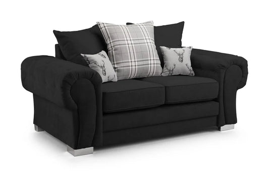 2 seater sofa black