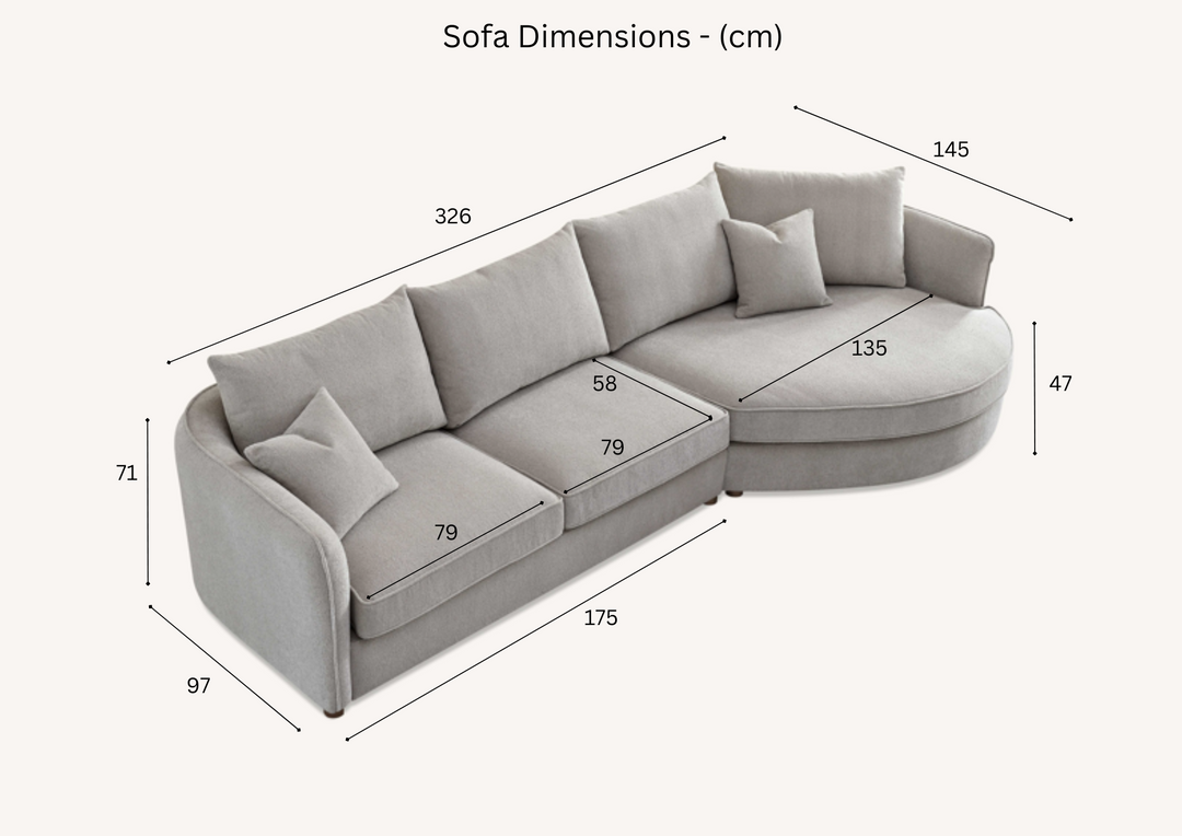 Aluxo Rubin Grey Corner Sofa in Pebble Boucle