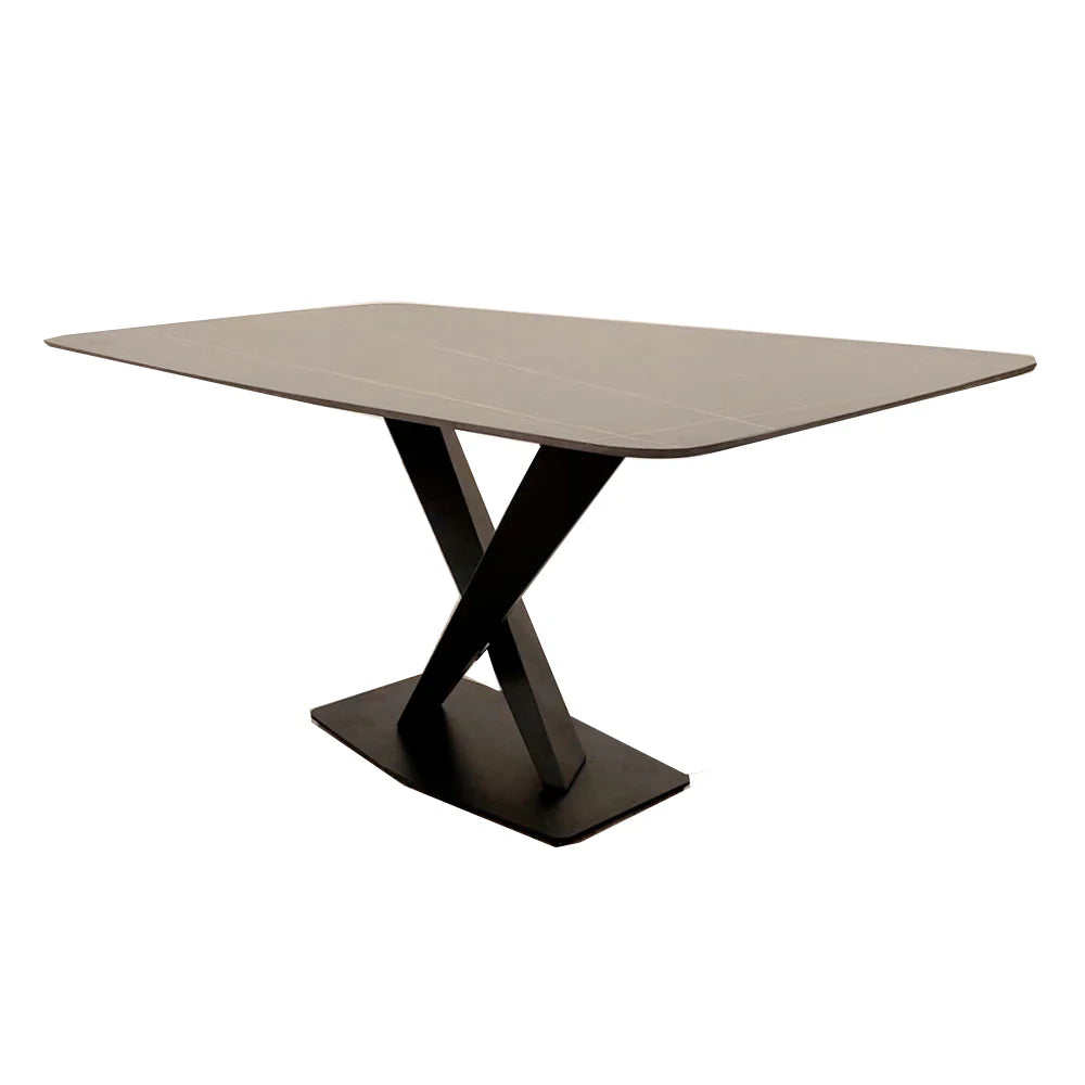 Apollo 1.6m Black Sintered Stone Dining Table with 4 Chairs