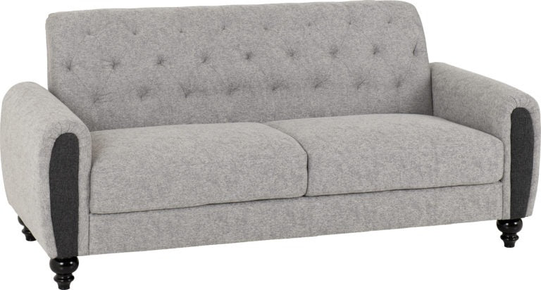 Grey Chesterfield Sofa 3+2 Suite - Light Grey Fabric