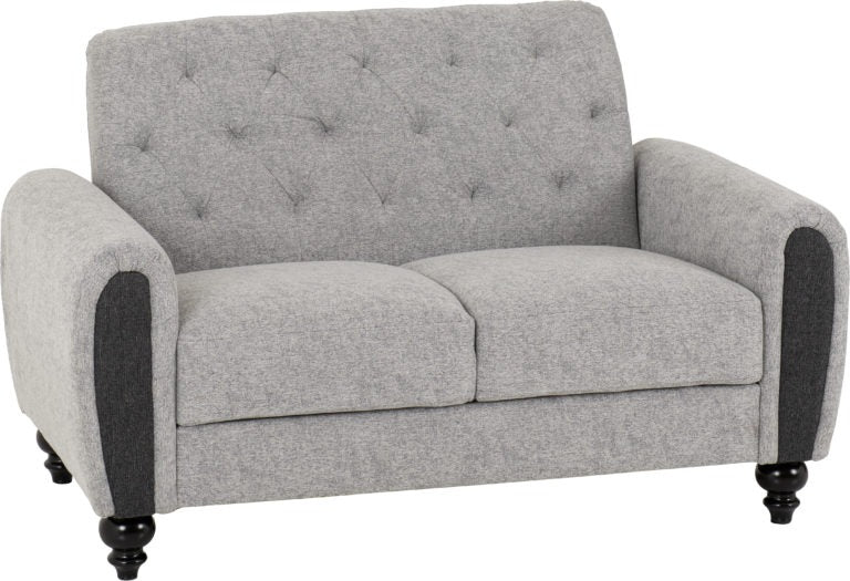 Grey Chesterfield Sofa 3+2 Suite - Light Grey Fabric