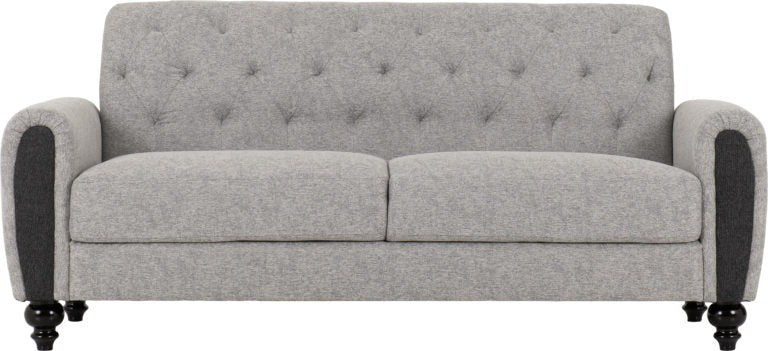 Grey Chesterfield Sofa 3+2 Suite - Light Grey Fabric