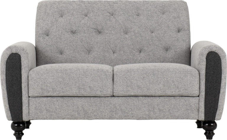 Grey Chesterfield Sofa 3+2 Suite - Light Grey Fabric