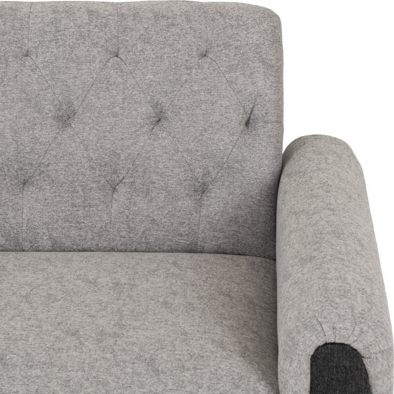 Grey Chesterfield Sofa 3+2 Suite - Light Grey Fabric
