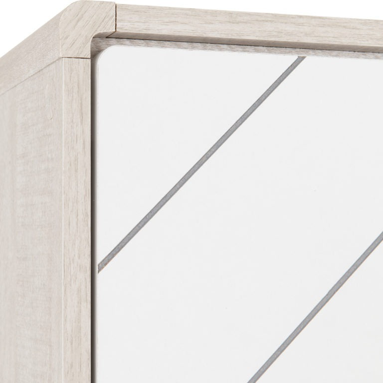 Emilia 2 Door Dusty Grey and White 180 cm width wardrobe