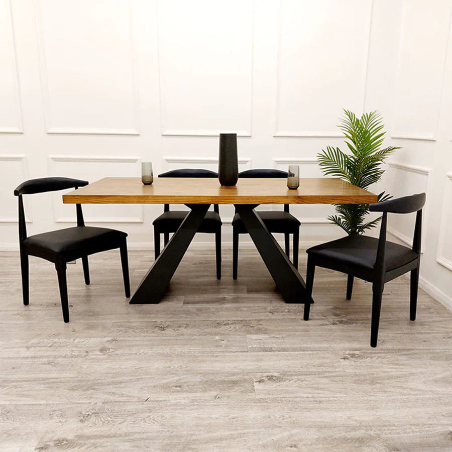 Axel 1.8m Small Oak Dining Table With 4 Chairs