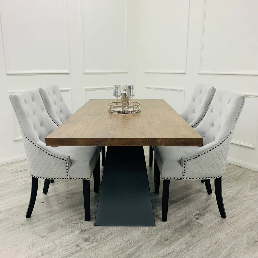 Axel 1.8m Small Oak Dining Table With 4 Chairs