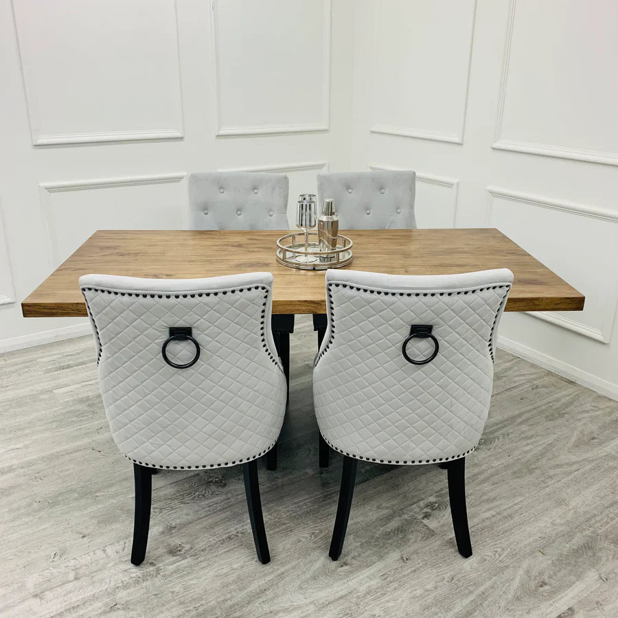 Axel 1.8m Small Oak Dining Table With 4 Chairs