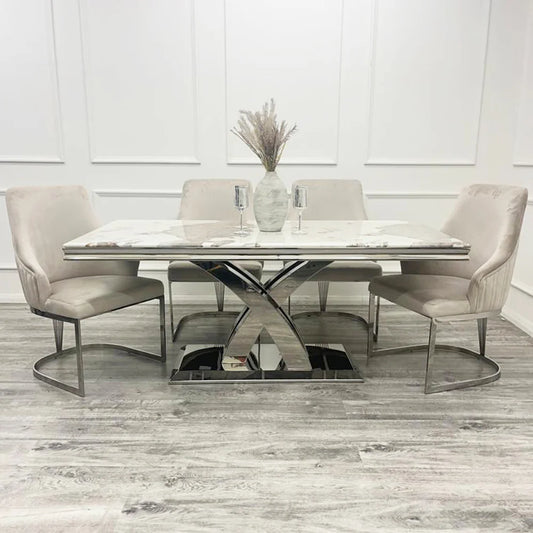 Marble Dining Table with Chairs