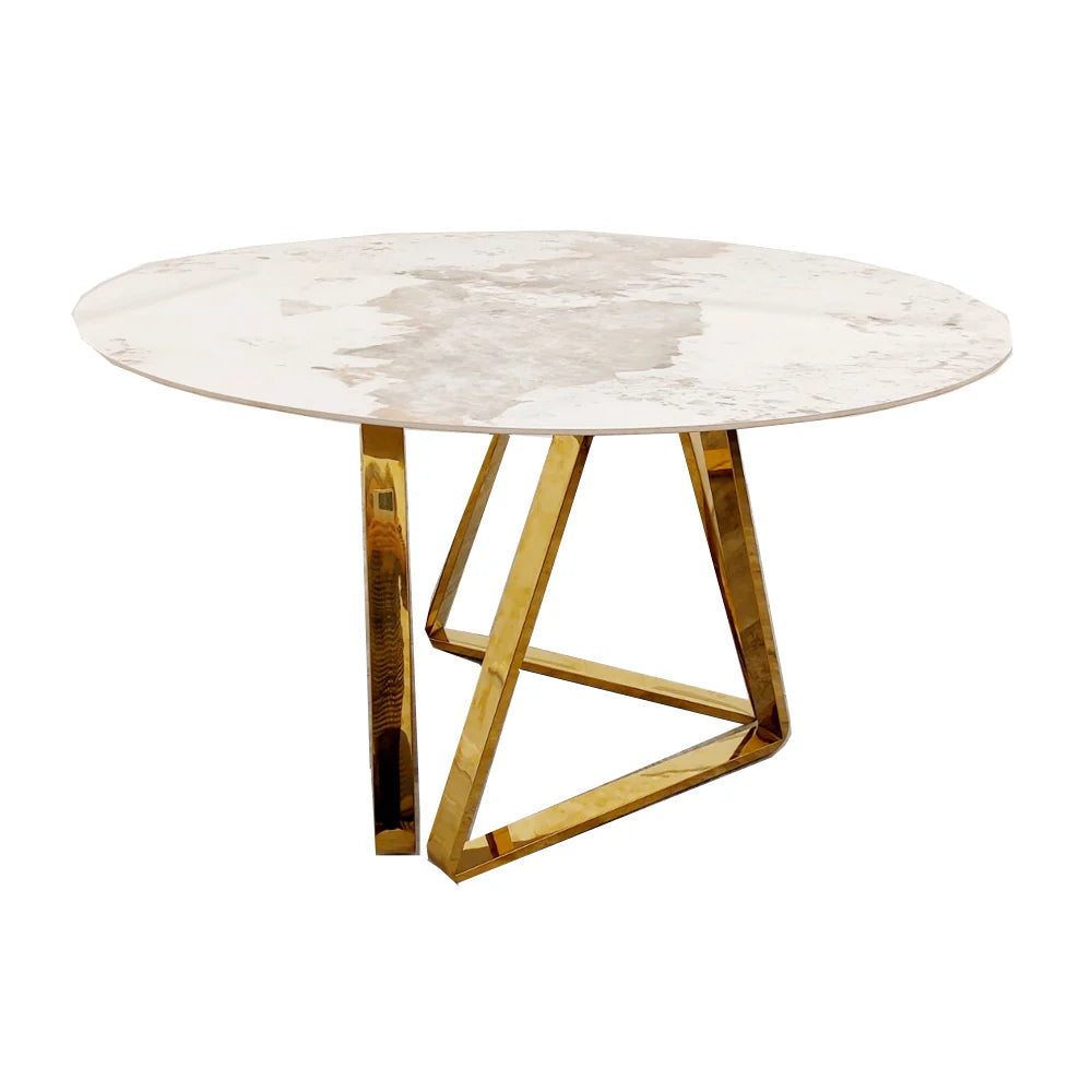 Nero Gold Round Marble Dining Table
