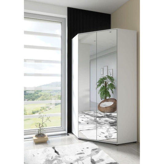 White Mirrored Wardrobe