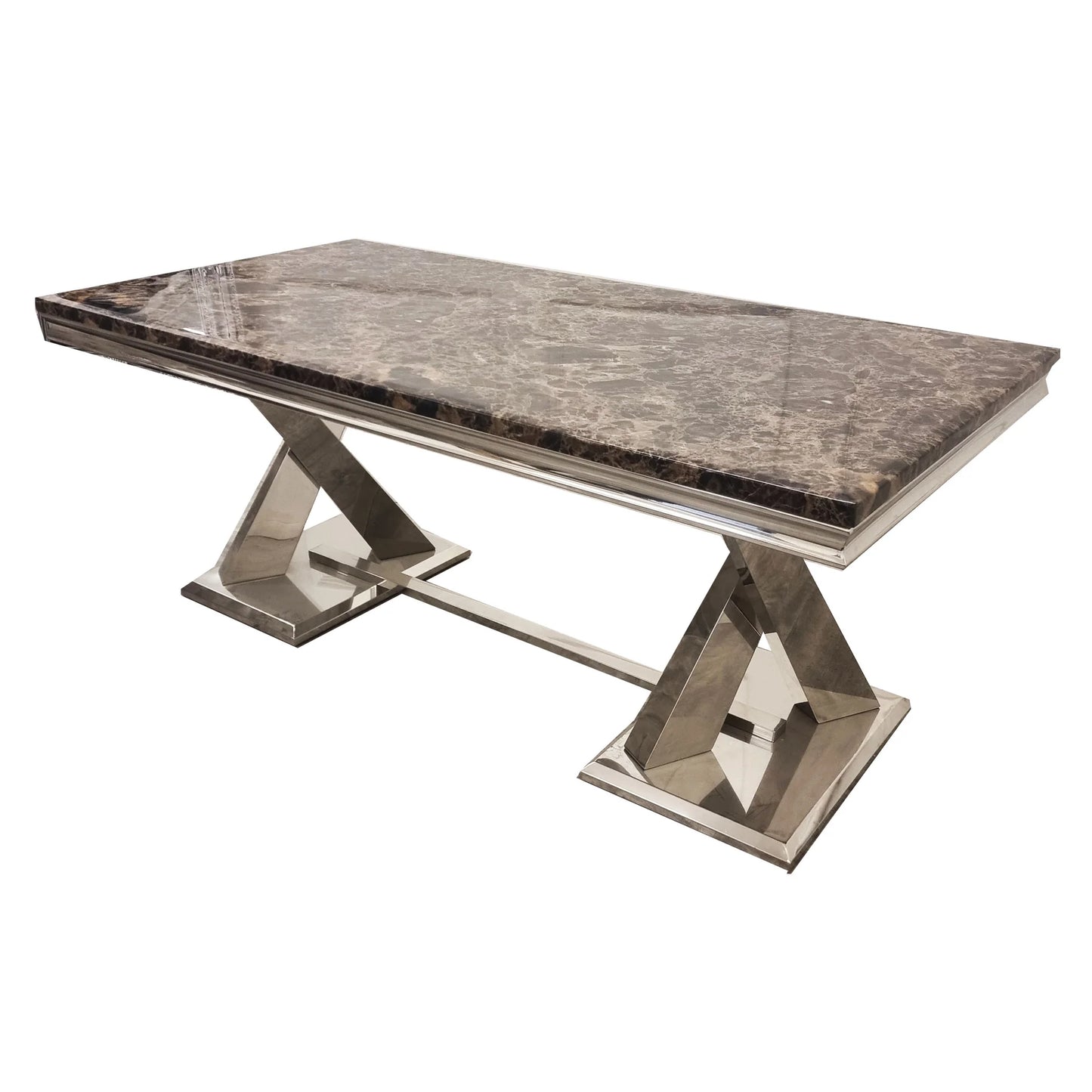 Xavia 1.8m White Marble Dining Table With 4 Chairs