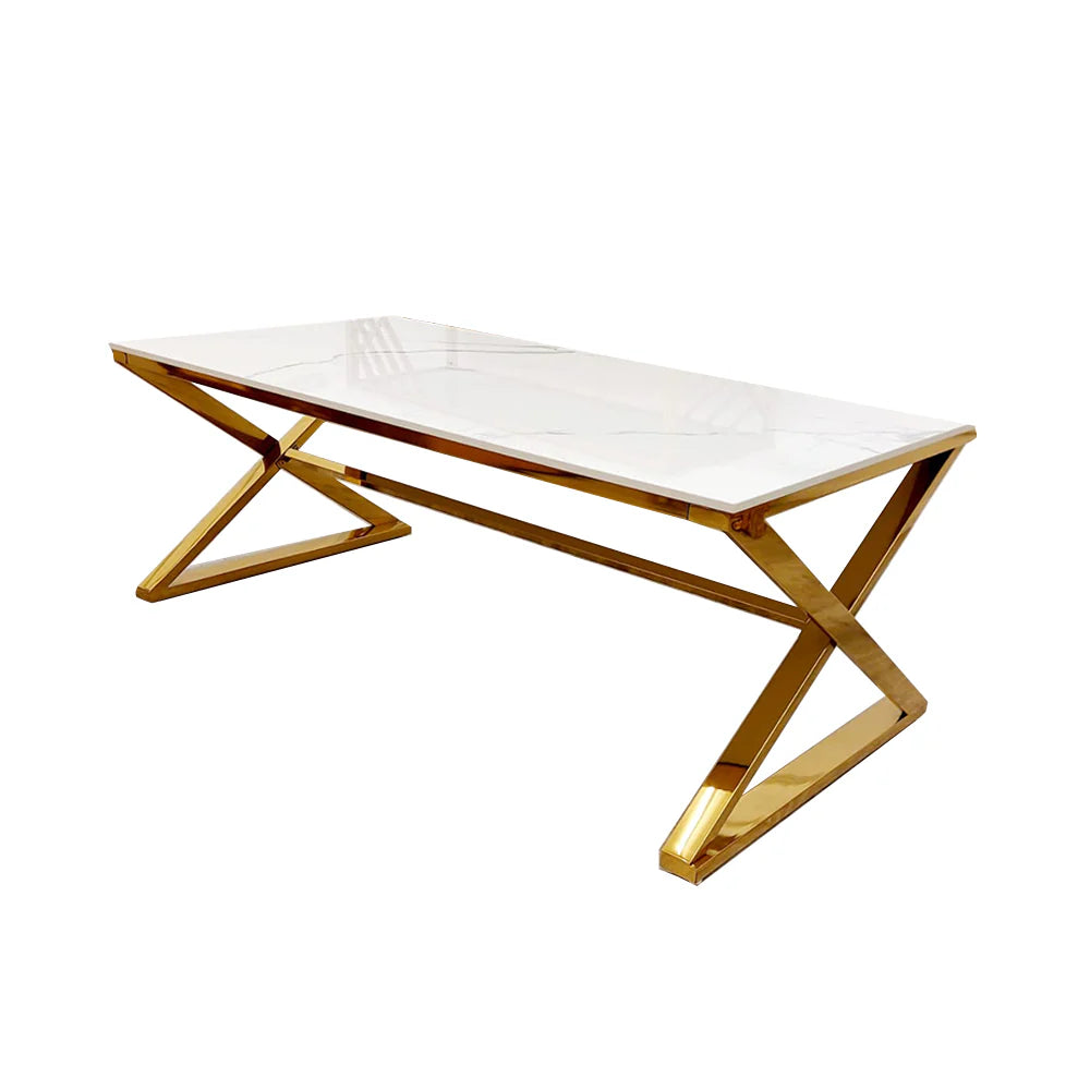 Coffee Table Gold and Marble Sintered Top