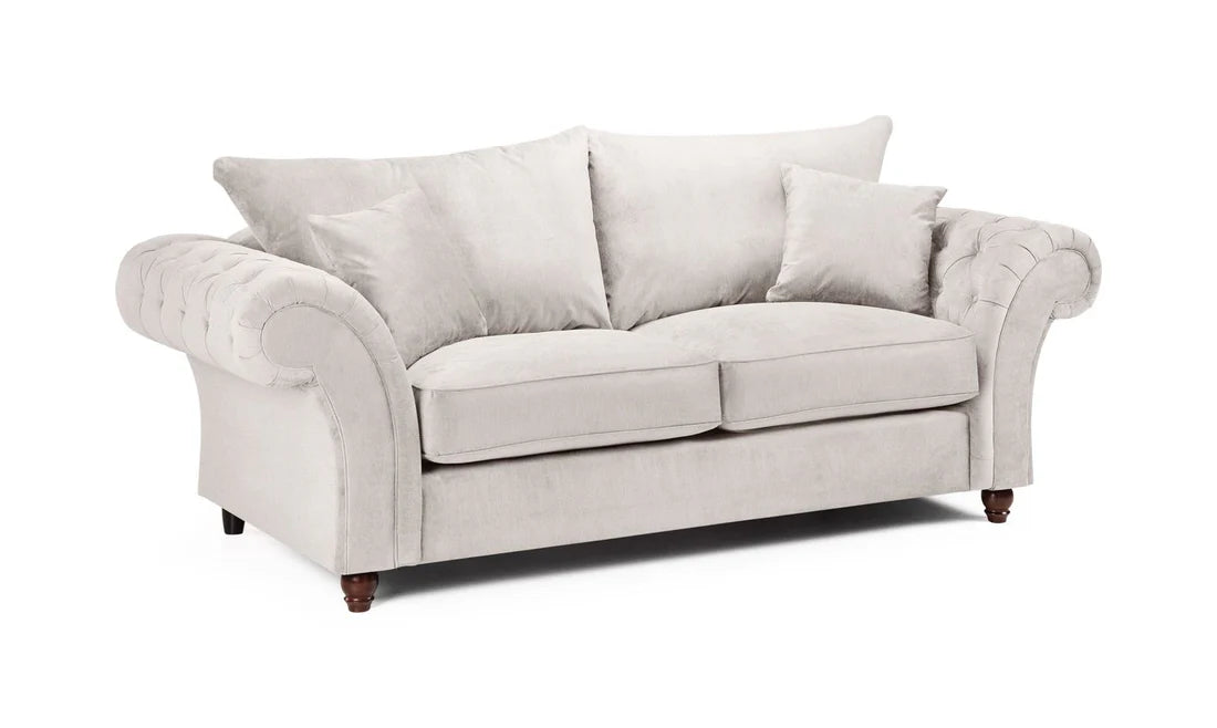 Windsor Fullback Velvet Corner Sofa Grey