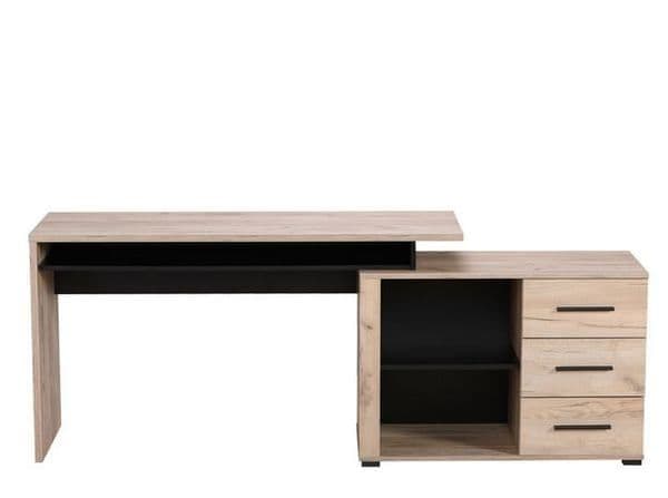 Jensen Oak And Black Midsleeper with Desk