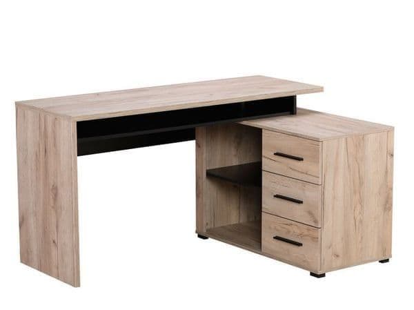 Jensen Oak And Black Midsleeper with Desk