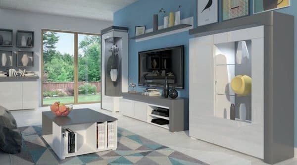 Tyler Tall Left LED Corner Storage Display Cabinet