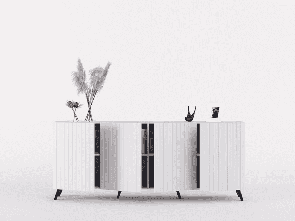 Becca Matte Sideboard Buffet Cabinet White