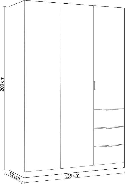 Compact White Wooden Wardrobe