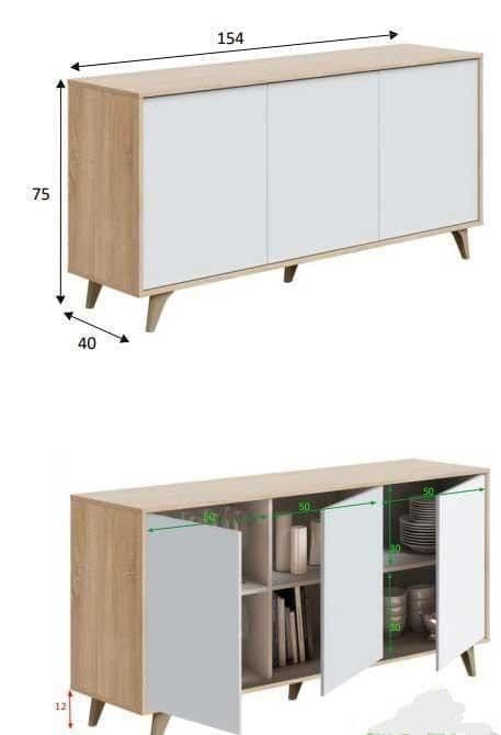 Tallinn Oak Sideboard White