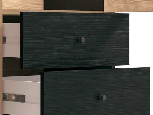 Riverton Slatted Artisan Black 2 Door Mango Wood Cabinet