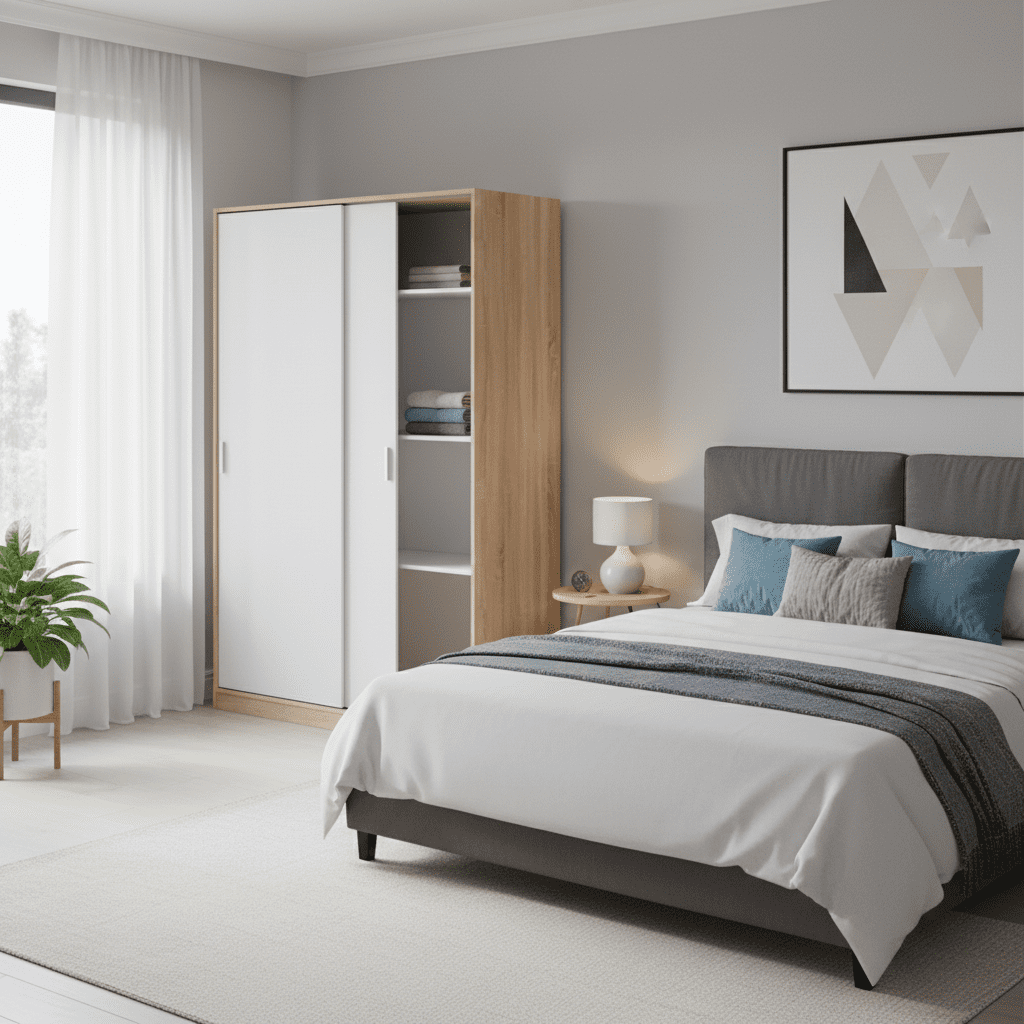 Durham Arctic 120cm Wide Sliding Wardrobe