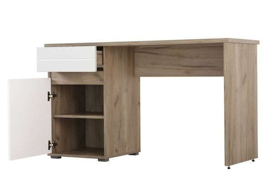 Ruby Oak and White Gloss Desk Pedestal