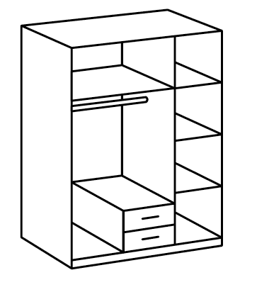Elis 3 door white gloss wardrobe