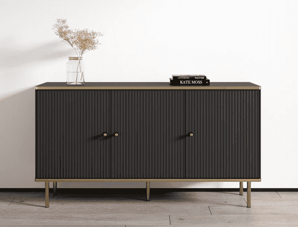 Valetta 140cm Large Black Sideboard
