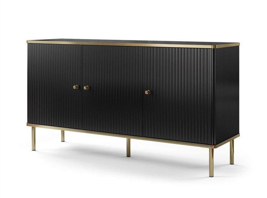 Valetta 140cm Large Black Sideboard
