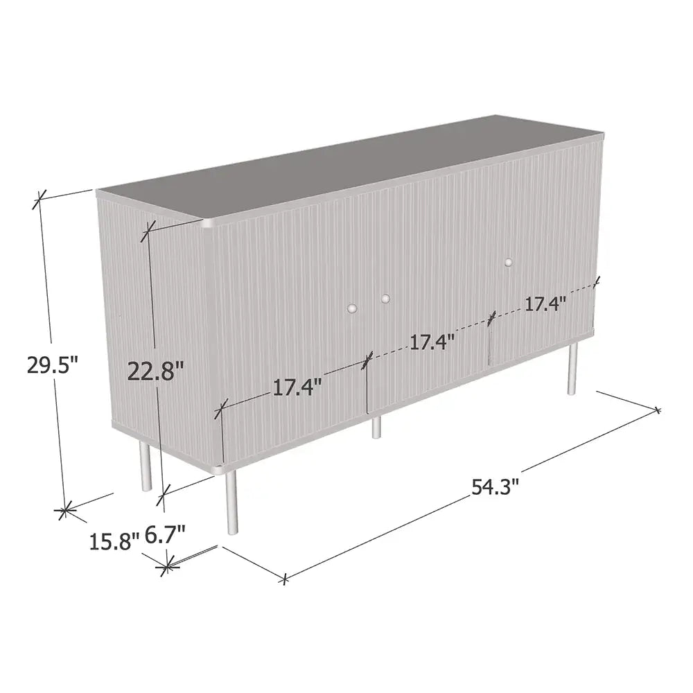 Valetta 140cm Large Black Sideboard
