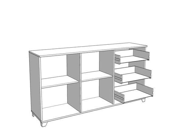 Merlin White Gloss Pedestal Desk