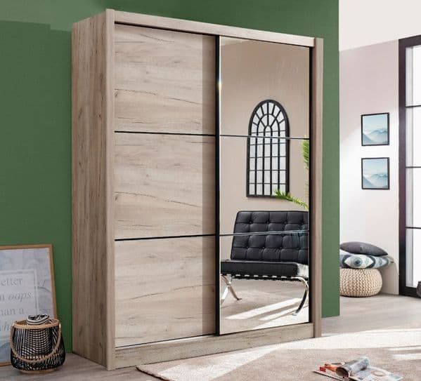 Navara Oak Effect Small Sliding Door Wardrobe