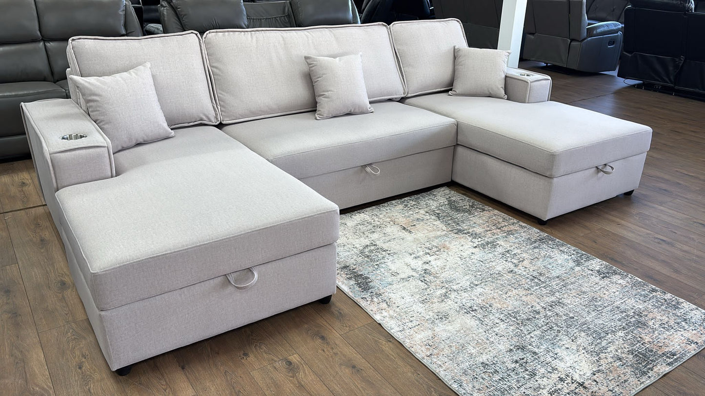 Tirana U Shape Sofabed in Beige