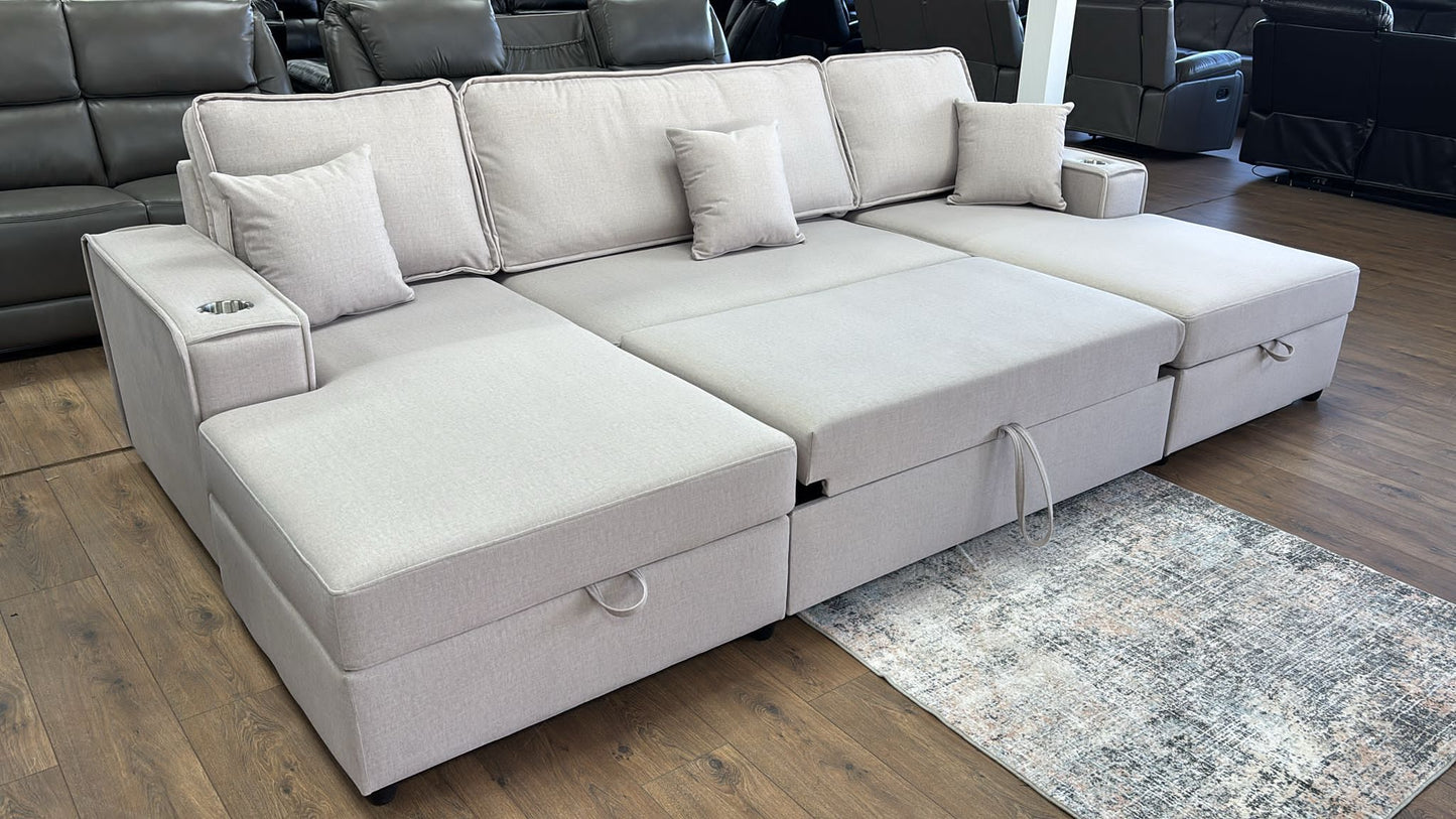 Tirana U Shape Sofabed in Beige