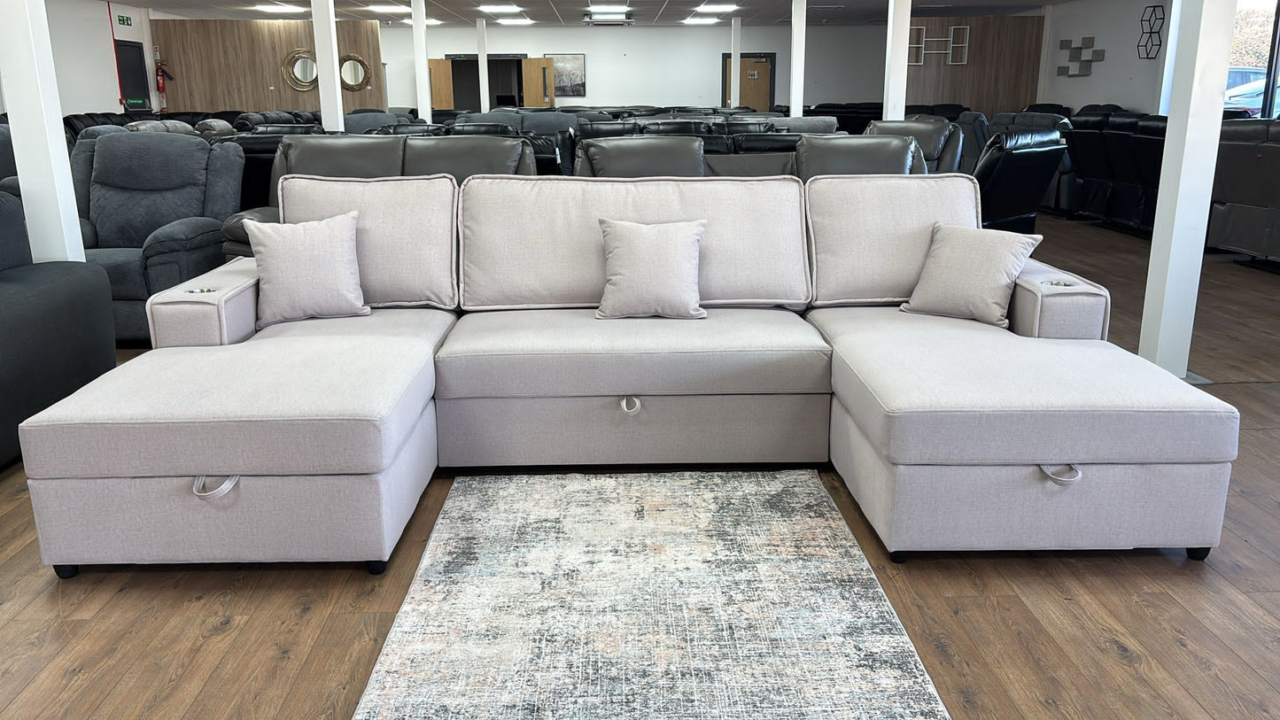 Tirana U Shape Sofabed in Beige