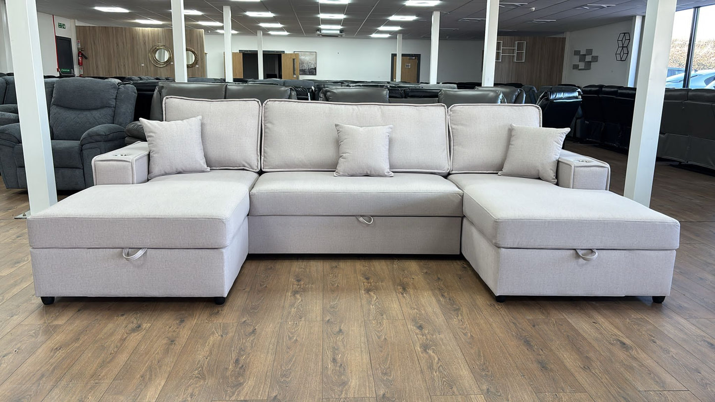 Tirana U Shape Sofabed in Beige