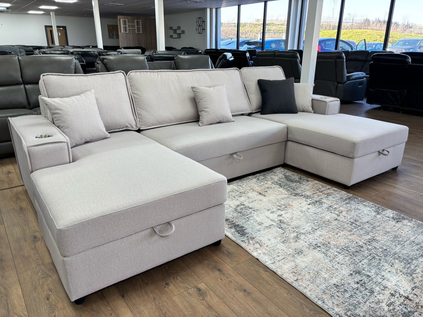 Tirana U Shape Sofabed in Beige