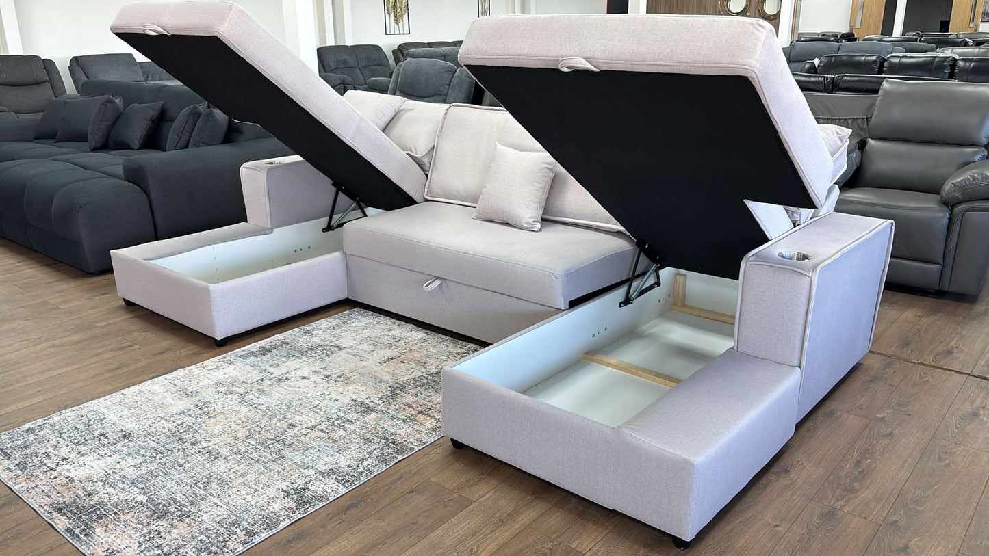 Tirana U Shape Sofabed in Beige