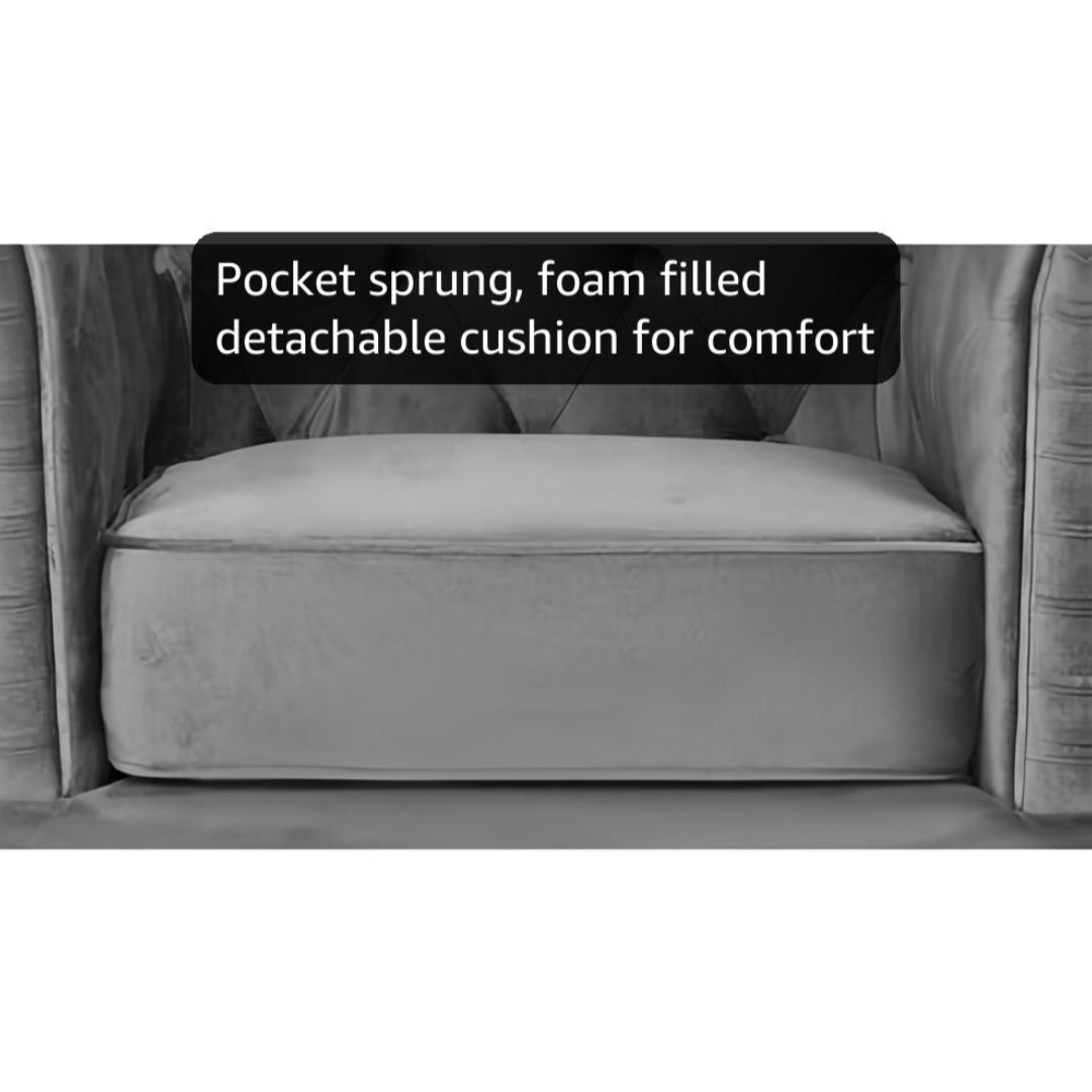 Silka Grey Chesterfield Armchair