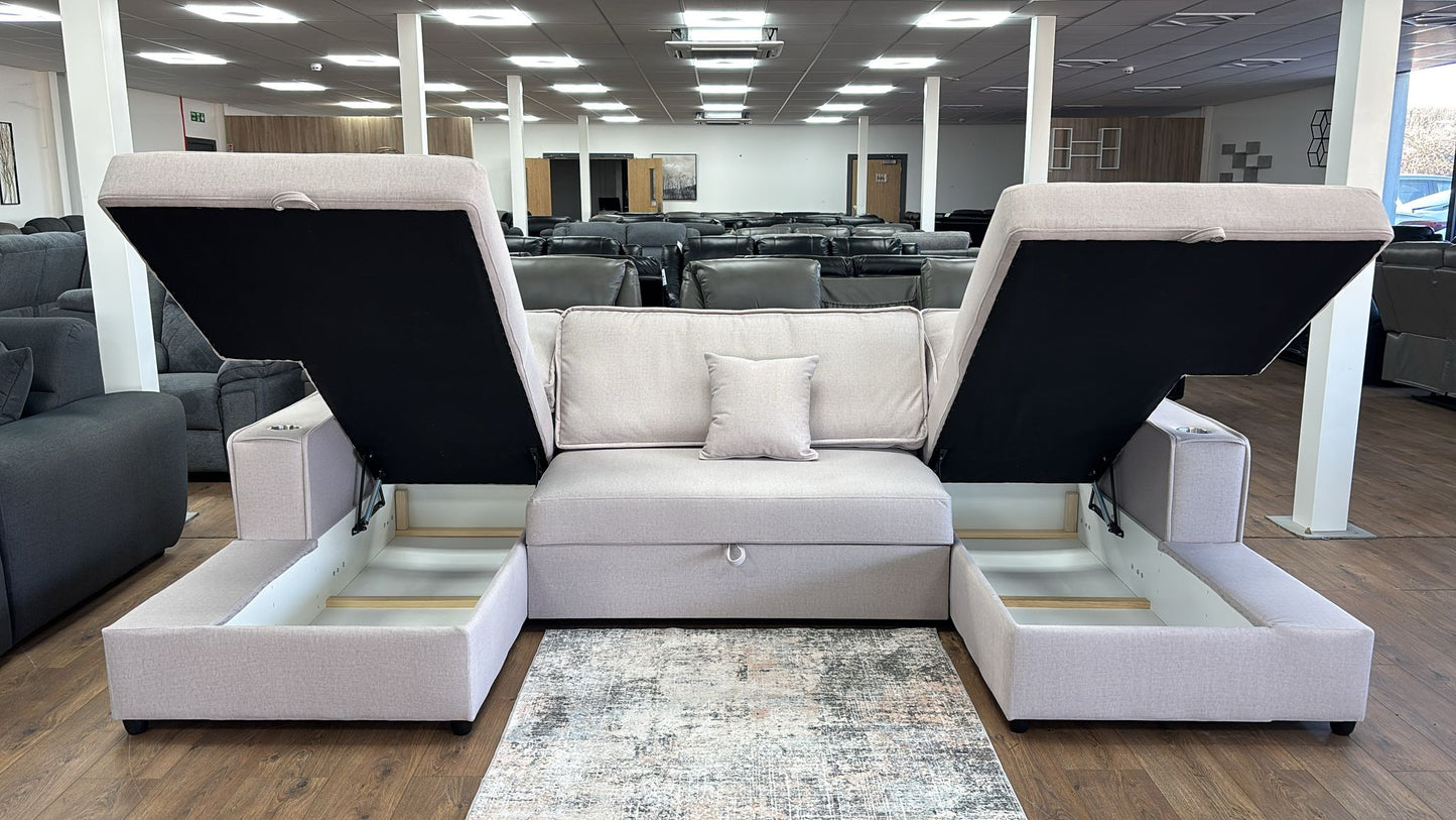 Tirana U Shape Sofabed in Beige