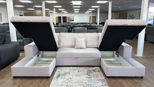 Tirana U Shape Sofa Bed in Beige