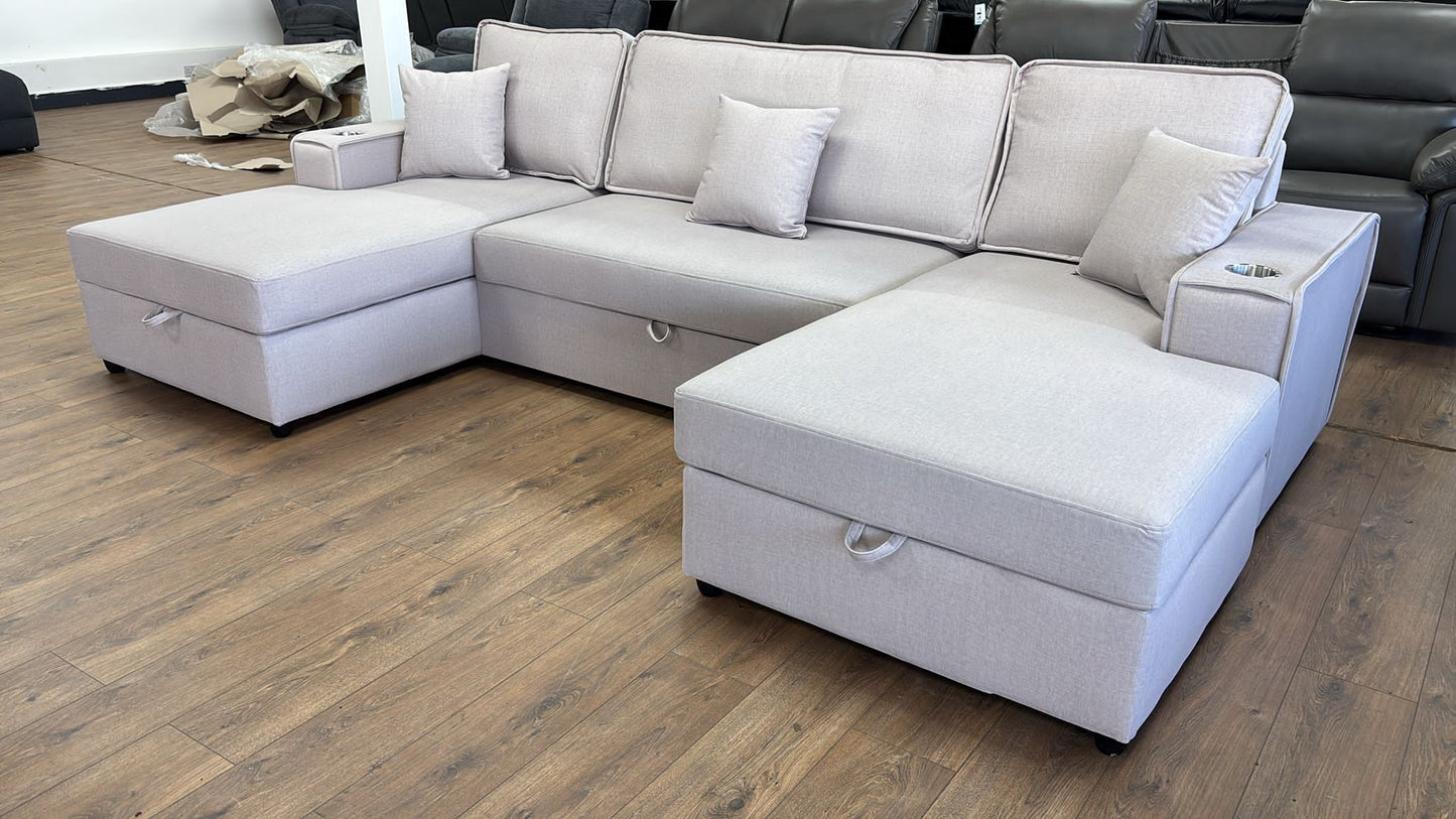 Tirana U Shape Sofabed in Beige