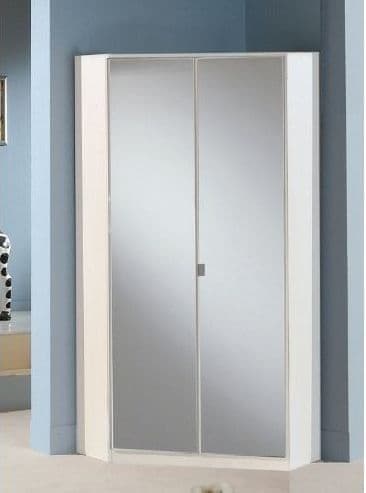 Santino Full White Mirrored Wardrobe