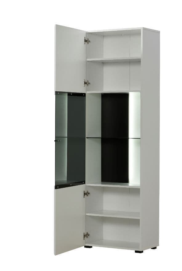 Glassia White Corner Display Cabinet