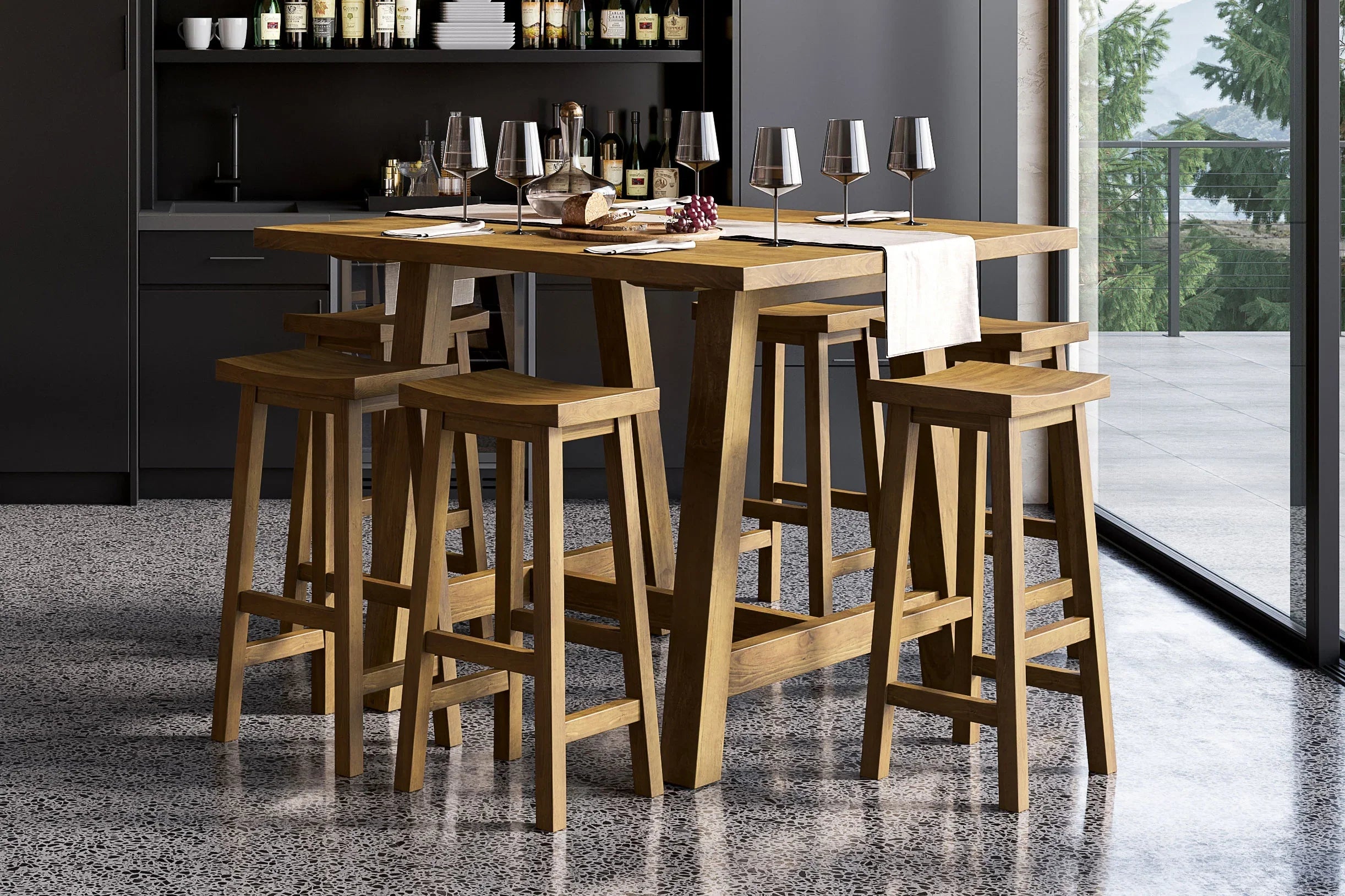bar tables and stools
