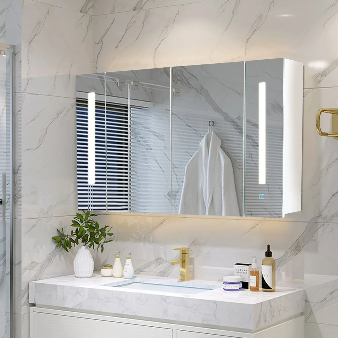 large bathroom mirror cabinet