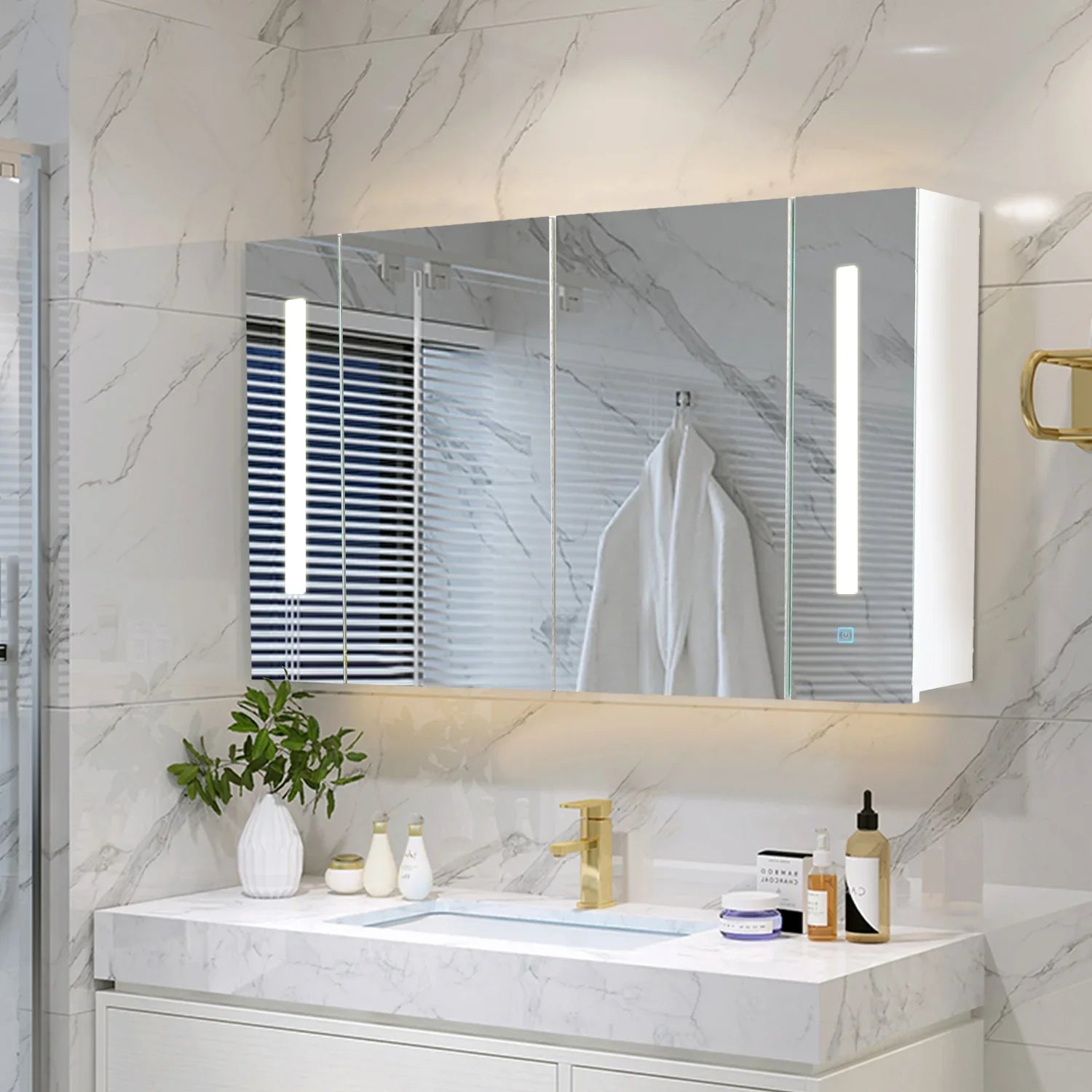 large bathroom mirror cabinet