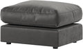 New Brooklyn Plush Velvet Grey Footstool Pouffe Sofa Accessory Foot Rest Living Room (Grey, Footstool)
